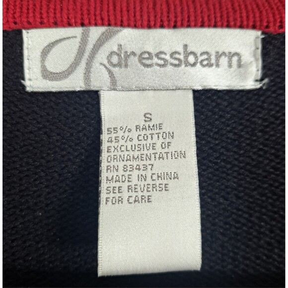 VTG Dress Barn Zip Up Cardigan Sweater Embroidered Beaded Christmas Sz S Roomy - Picture 5 of 10